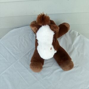 Brown and White Stuffed Horse Toy